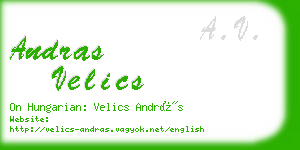 andras velics business card